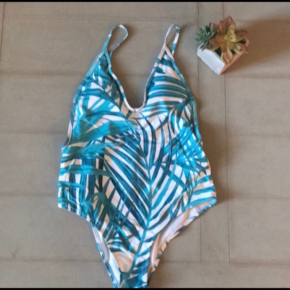 NWT Palm Print One Piece
